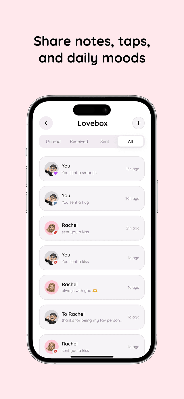 Private couples app shared notes and partner interactions in Amourly
