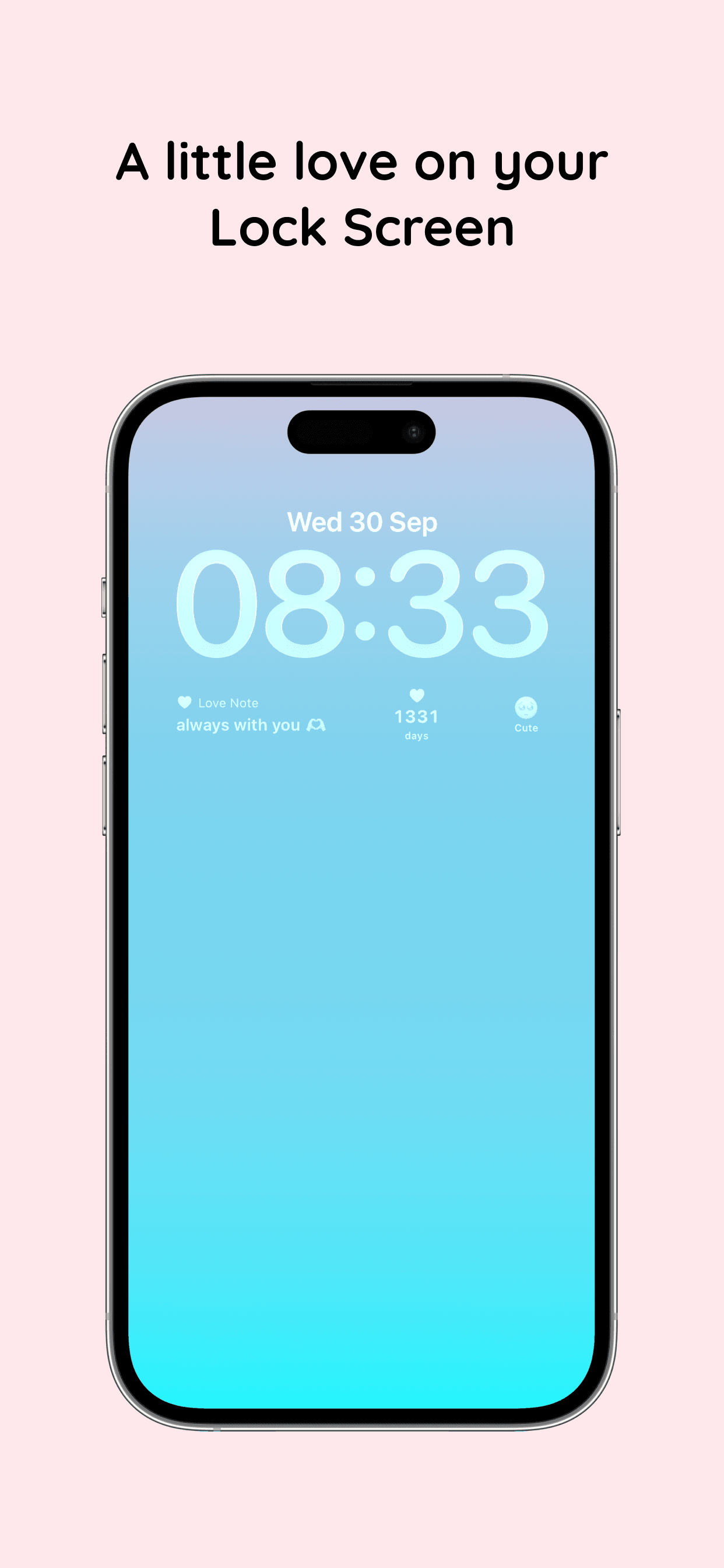 iPhone Lock Screen with Amourly widgets for days together and partner mood